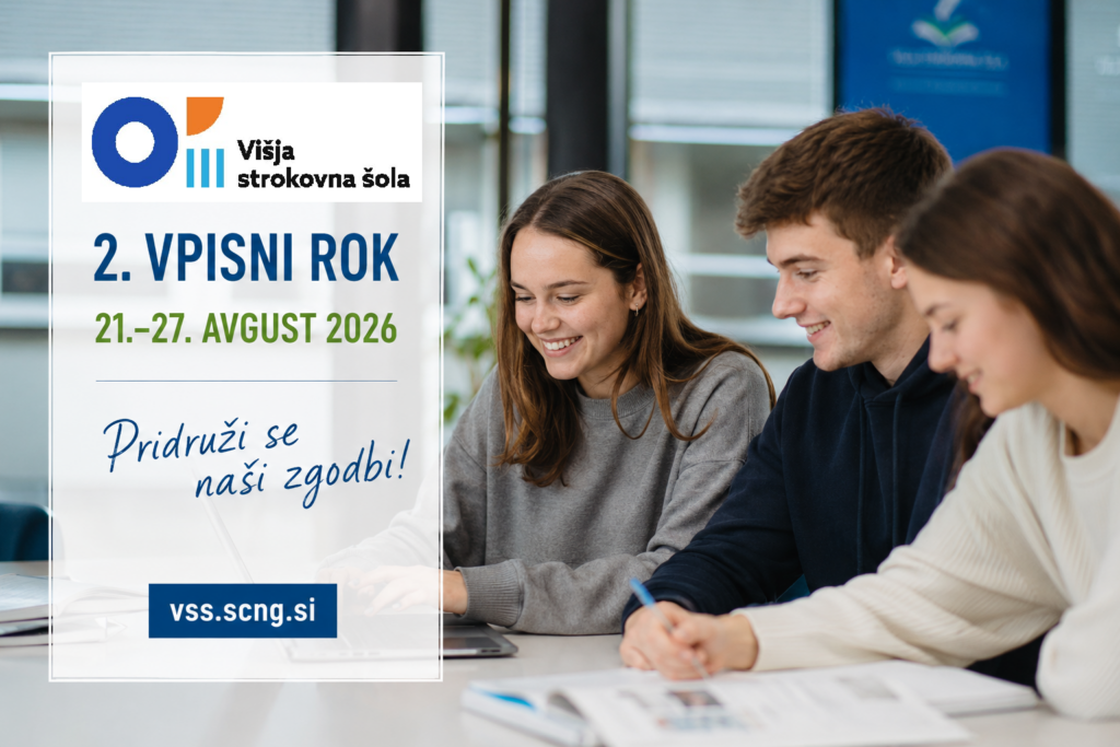 2. vpisni rok: 21. – 27. avgust 2026